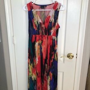 Tribal High Low Vneck Dress